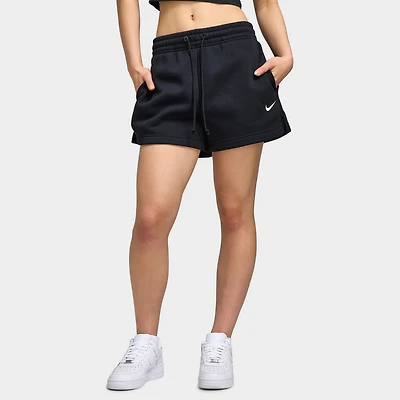Nike Sportswear Femmes Phoenix Fleece Short Taille Mi-haute 4 pouces Noir / Blanc