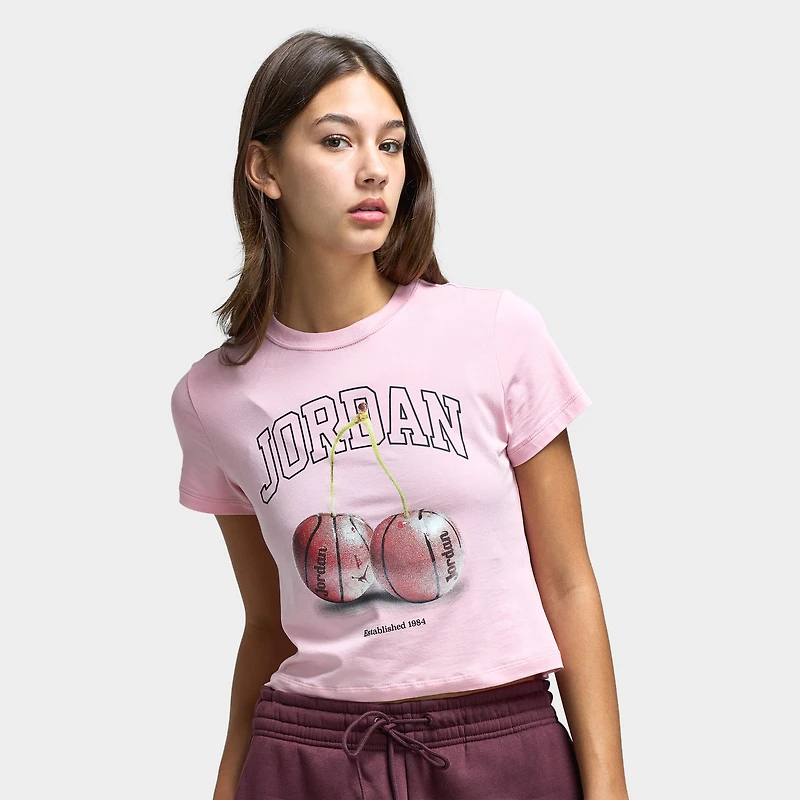 Jordan Women's Brooklyn Tmid Girlfriend Tee BB Pink Glaze / Black