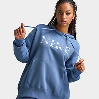 Nike Sportswear Women's Phoenix Fleece Pullover Hoodie Slate / White