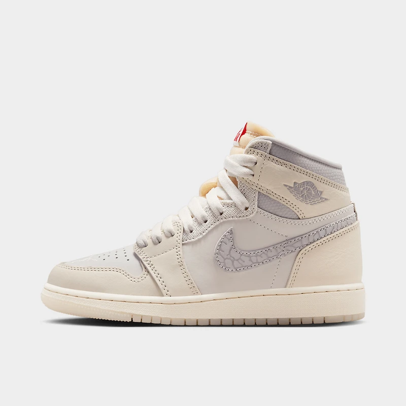 Jordan 1 Rétro High OG GS Voile / Rouge universitaire - Ivoire pâle
