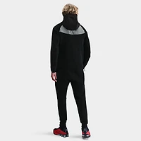 Nike Tech Fleece Full Zip Windrunner Hoodie Black / Smoke Grey - Bright Crimson