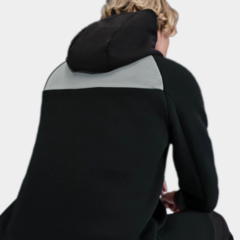 Nike Tech Fleece Full Zip Windrunner Hoodie Black / Smoke Grey - Bright Crimson