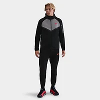 Nike Sportswear Tech Fleece Joggers Black / Smoke Grey - Bright Crimson