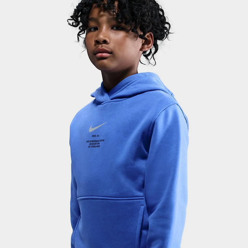 Nike Sportswear Juniors' Athletic Pullover Hoodie Comet Blue / Smoke Grey
