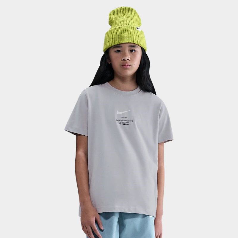 Nike Sportswear Junior Boys' Athletic Tee Light Smoke Grey / White