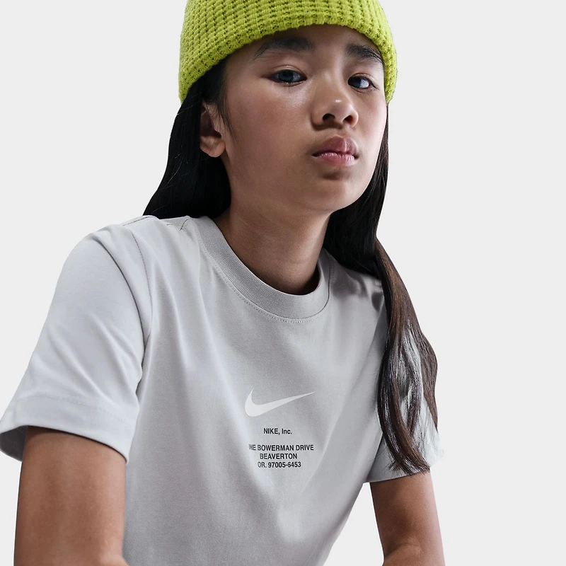 Nike Sportswear Junior Boys' Athletic Tee Light Smoke Grey / White
