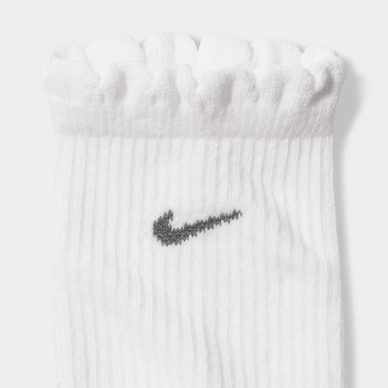 Nike Everyday Elevated Scallop Crew Socks (2-Pack) / White
