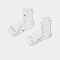 Nike Everyday Elevated Scallop Crew Socks (2-Pack) / White