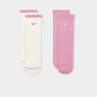 Nike Everyday Elevated Scallop Crew Socks (2-Pack) Sail / Pink