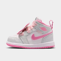 Jordan 1 Mid SE TD Gris Clair / Rose Fluo - Voile