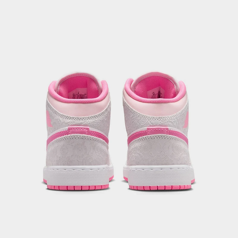 Jordan 1 Mid SE GS Vast Grey / Pink Glow - Sail