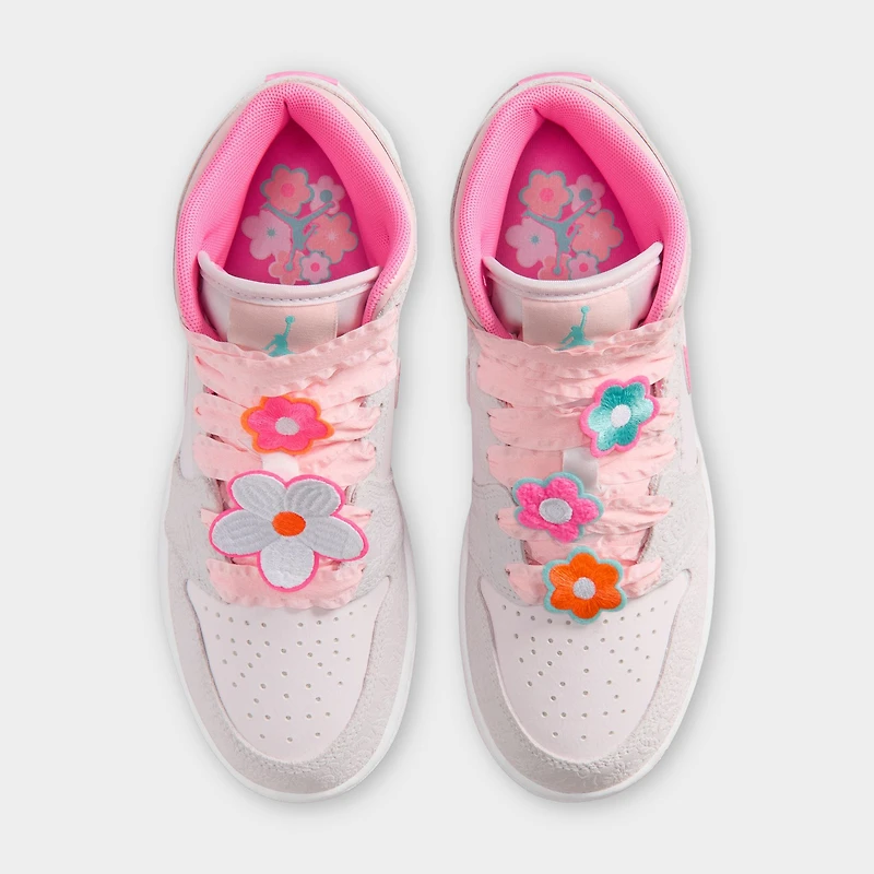 Jordan 1 Mid SE GS Vast Grey / Pink Glow - Sail