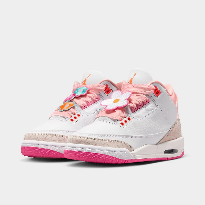Jordan 3 KSA Retro GS Rose Perle / Orange Vif - Fleuri