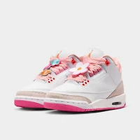Jordan 3 KSA Retro GS Rose Perle / Orange Vif - Fleuri