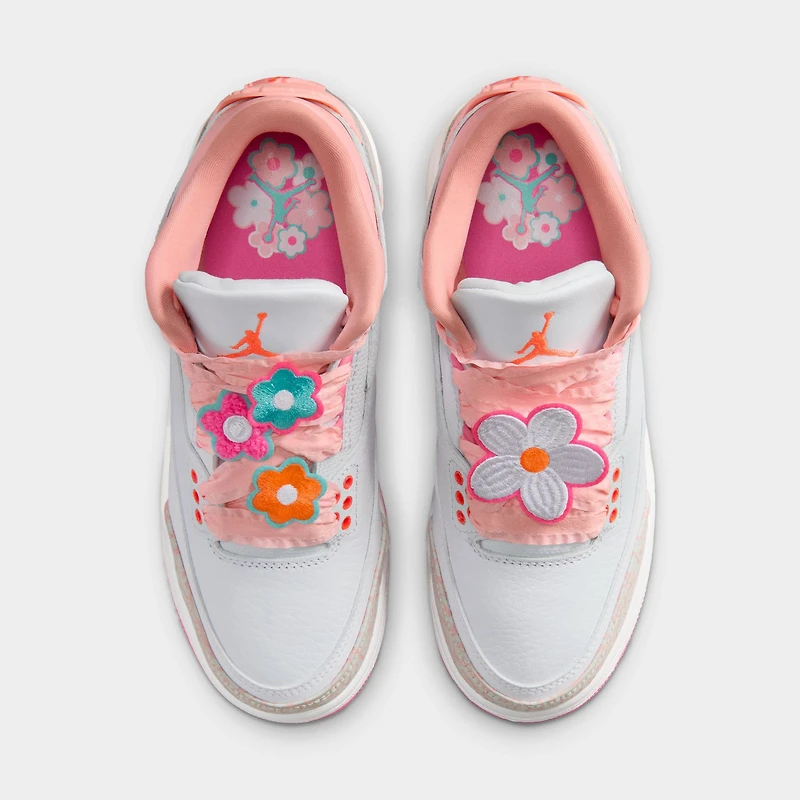 Jordan 3 KSA Retro GS Rose Perle / Orange Vif - Fleuri