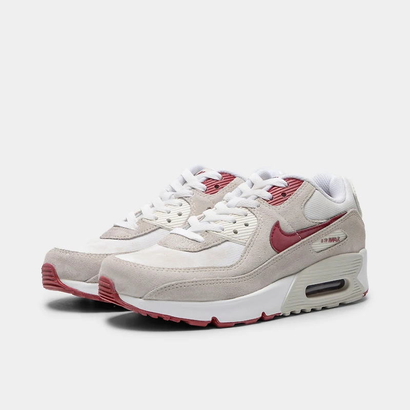 Nike Air Max 90 SE GS Blanc / Cramoisi Équipe - Os Clair