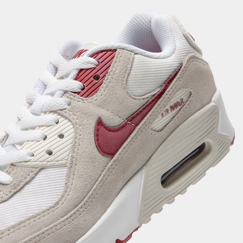 Nike Air Max 90 SE GS Blanc / Cramoisi Équipe - Os Clair