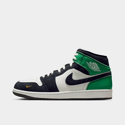 Jordan 1 Mid SE Blanc Sommet / Noir - Vert Chanceux