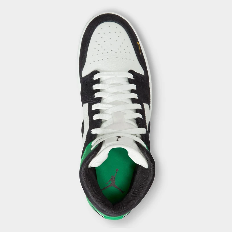 Jordan 1 Mid SE Blanc Sommet / Noir - Vert Chanceux