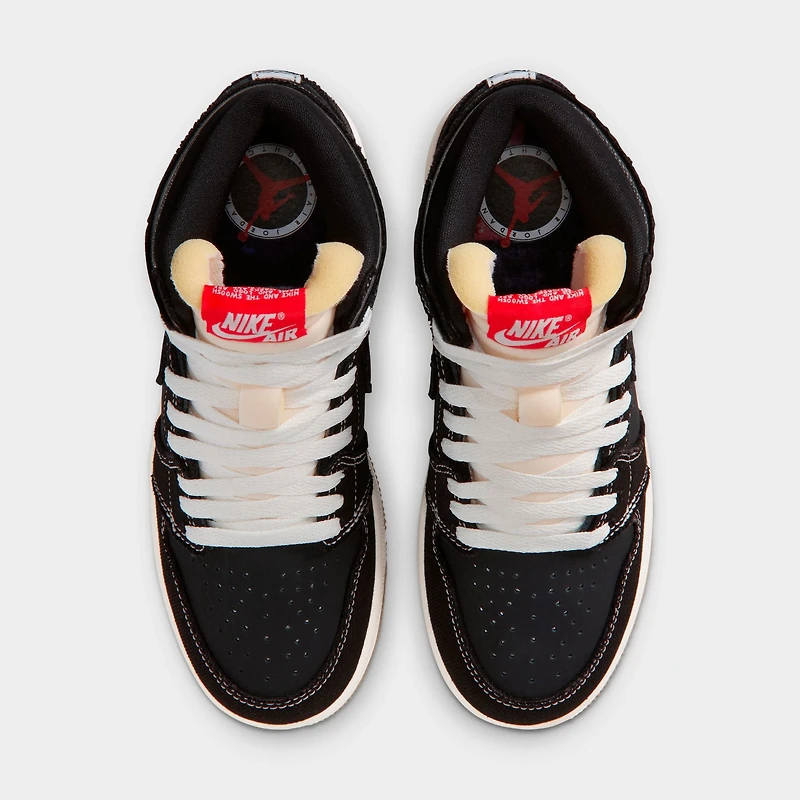 Jordan 1 High OG Retro GS Noir / Rouge Universitaire - Voile