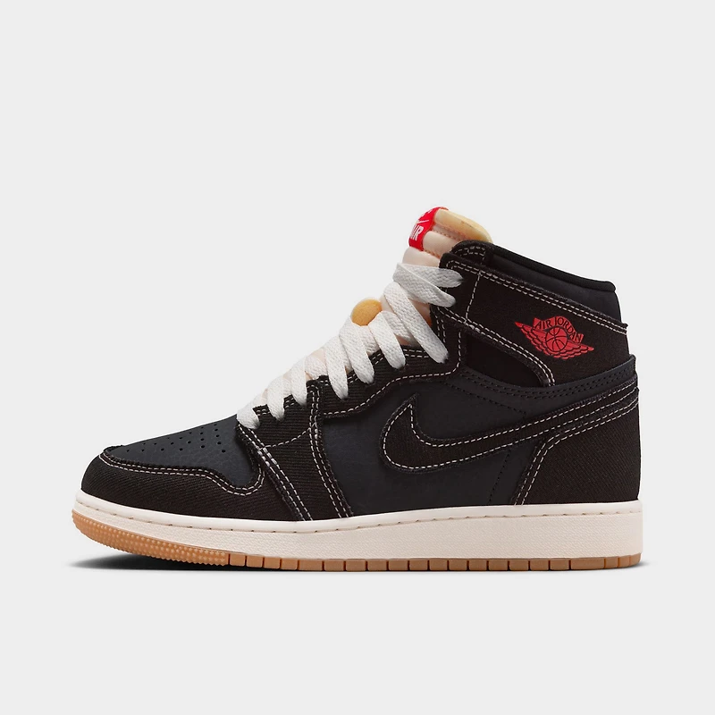 Jordan 1 High OG Retro GS Noir / Rouge Universitaire - Voile