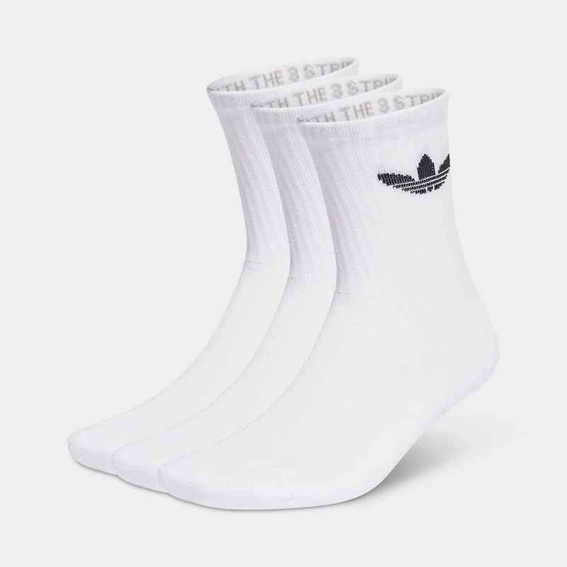 adidas Originals Trefoil Crew Cushion Socks (3-Pack) / White