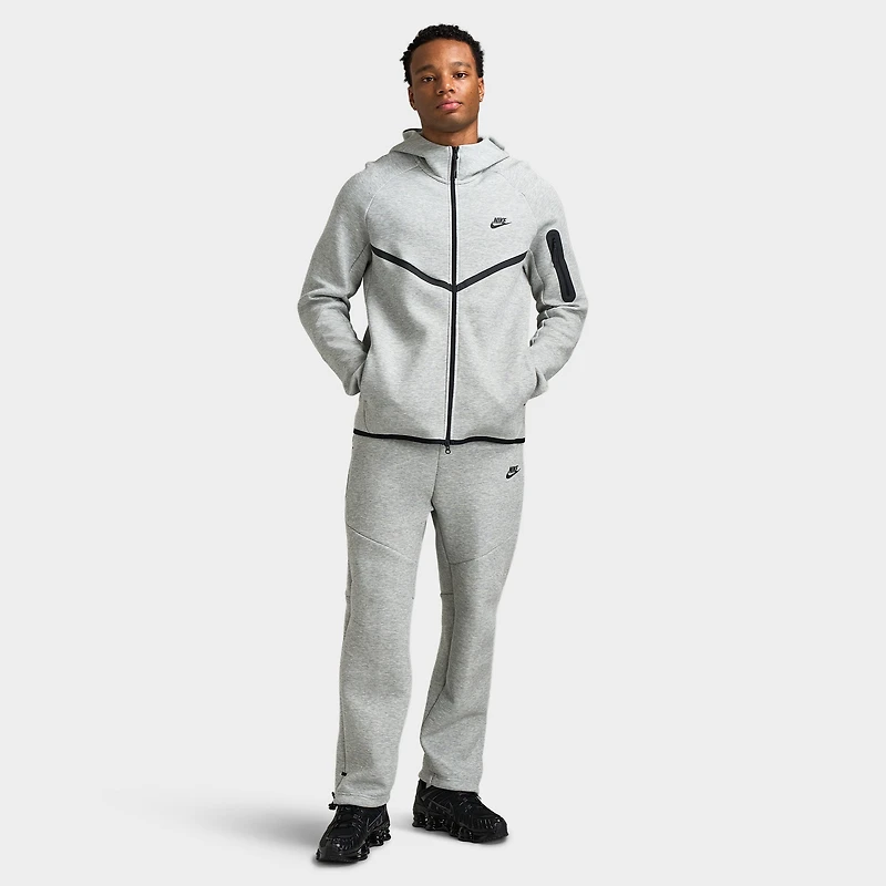 Nike Tech Men's Open-Hem Fleece Trousers / Dark Grey Heather