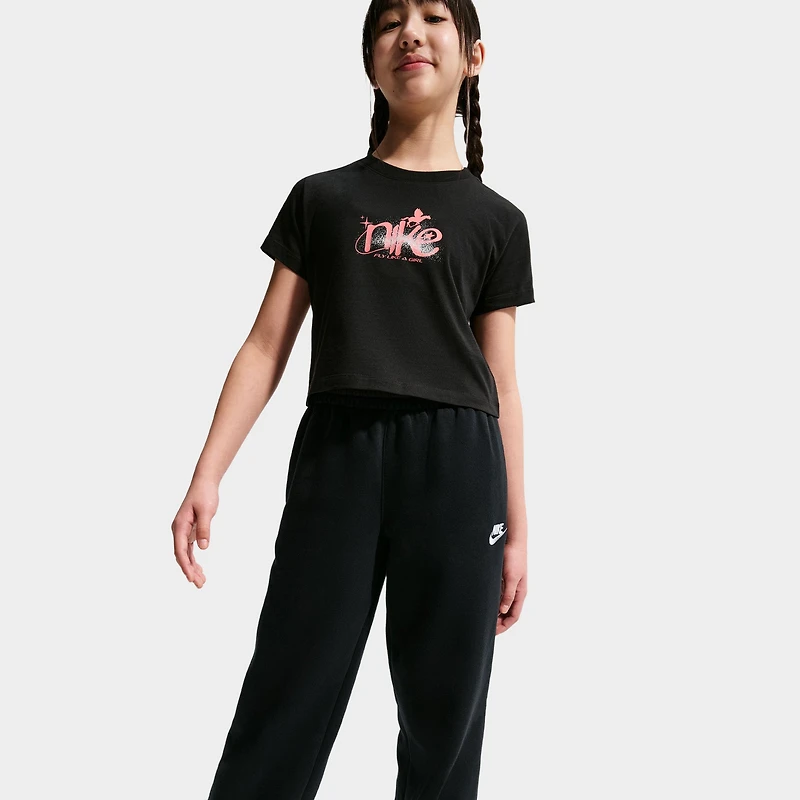 Nike Junior Enfants Pantalon ample à ourlet ouvert / Noir