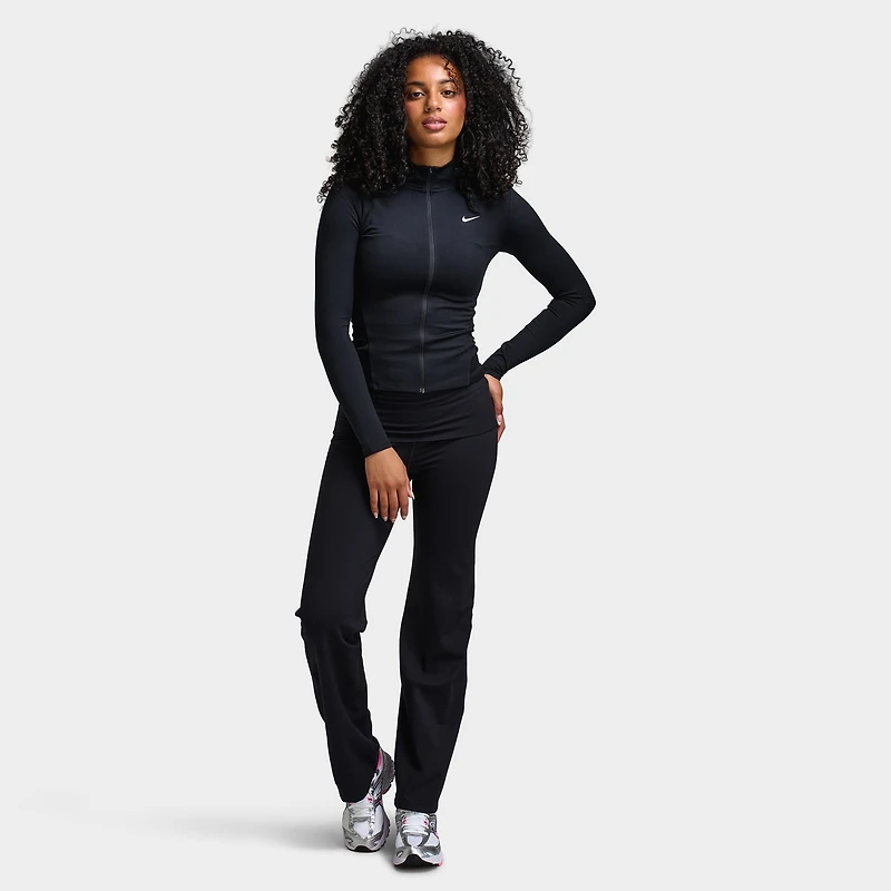 Nike One Femmes Veste ajustée Dri Fit zippé Noir / Blanc