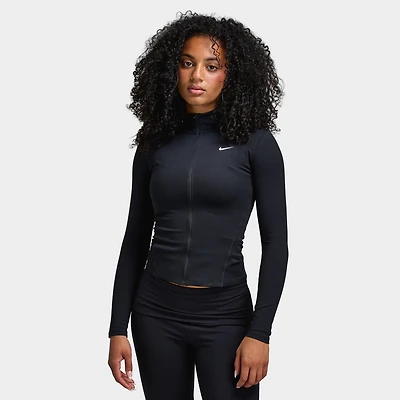 Nike One Femmes Veste ajustée Dri Fit zippé Noir / Blanc