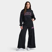 Nike Sportswear Women's Phoenix Fleece Logo Wide Leg / Black