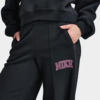 Nike Sportswear Women's Phoenix Fleece Logo Wide Leg / Black
