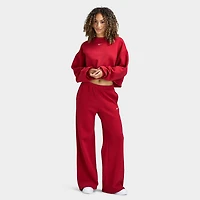 Nike Women's Studio Fleece Cropped Crew Sweatshirt / Tough Red