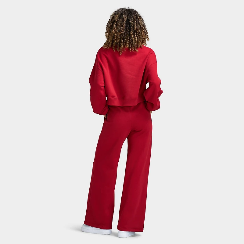 Nike Women's Studio Fleece Cropped Crew Sweatshirt / Tough Red