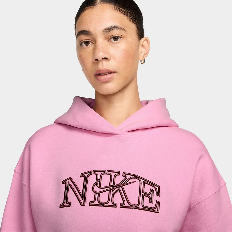 Nike Femmes Studio Chandail à capuche Surdimensionné Rose Monté / Fumé