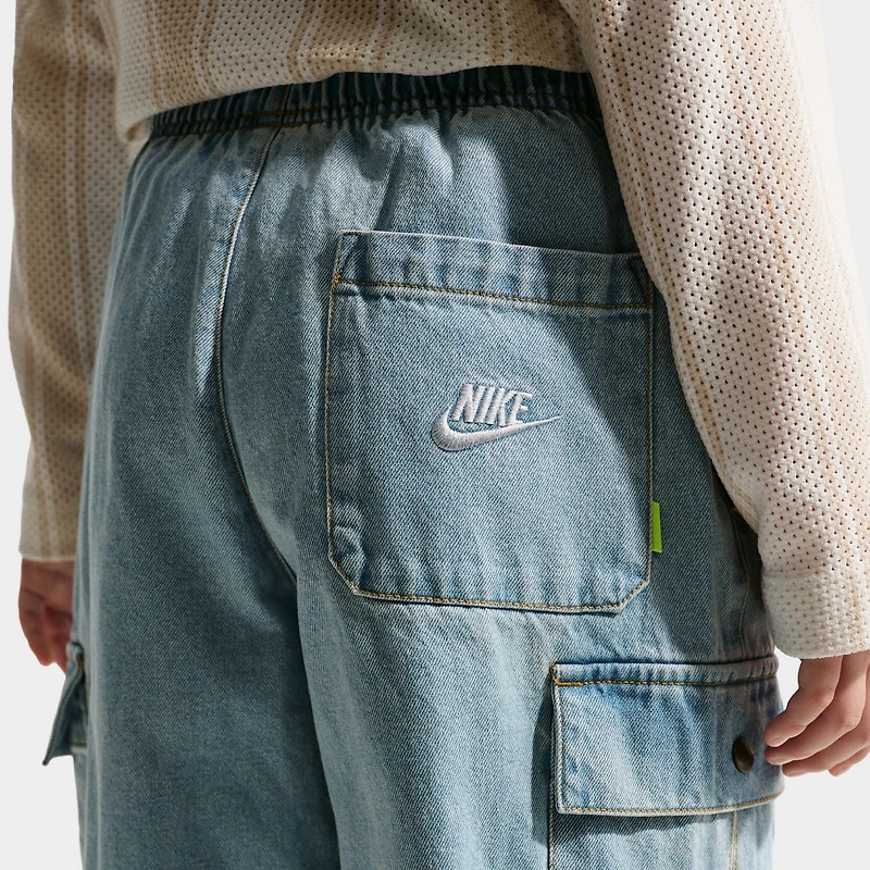 Nike Sportswear Junior Pantalon cargo en denim / Bleu armure clair