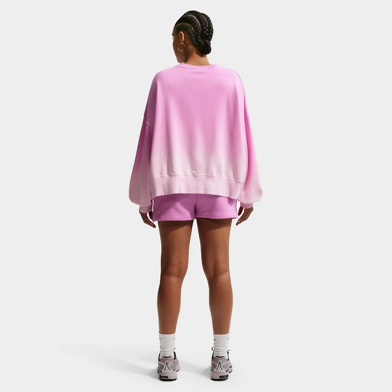 Nike Sportswear Women's Phoenix Fleece Oversized Dip Dye Crew Pink Foam / Light Magenta