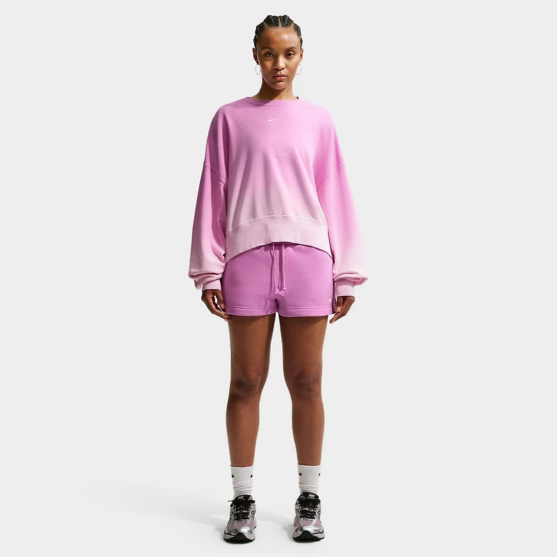 Nike Sportswear Women's Phoenix Fleece Oversized Dip Dye Crew Pink Foam / Light Magenta