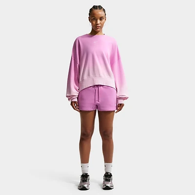 Nike Sportswear Women's Phoenix Fleece Oversized Dip Dye Crew Pink Foam / Light Magenta