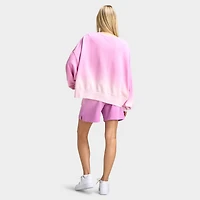 Nike Sportswear Femmes Phoenix Fleece Chandail à col rond surdimensionné teinté Rose Mousse / Magenta Clair