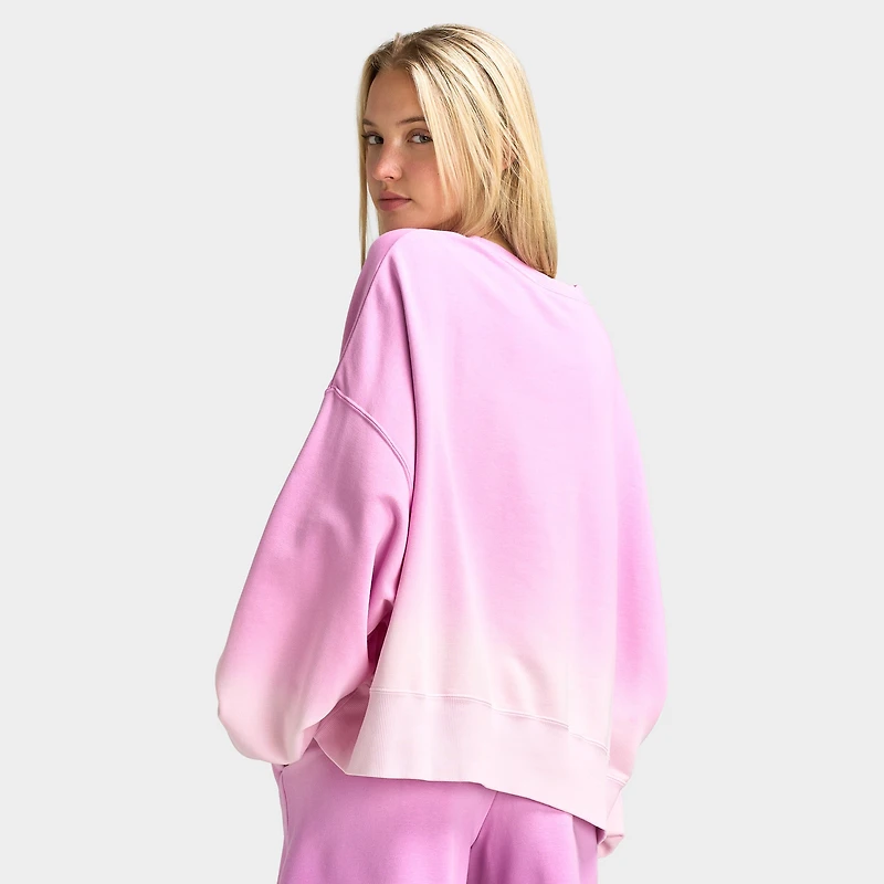 Nike Sportswear Femmes Phoenix Fleece Chandail à col rond surdimensionné teinté Rose Mousse / Magenta Clair
