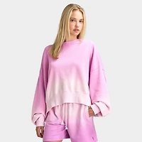 Nike Sportswear Femmes Phoenix Fleece Chandail à col rond surdimensionné teinté Rose Mousse / Magenta Clair