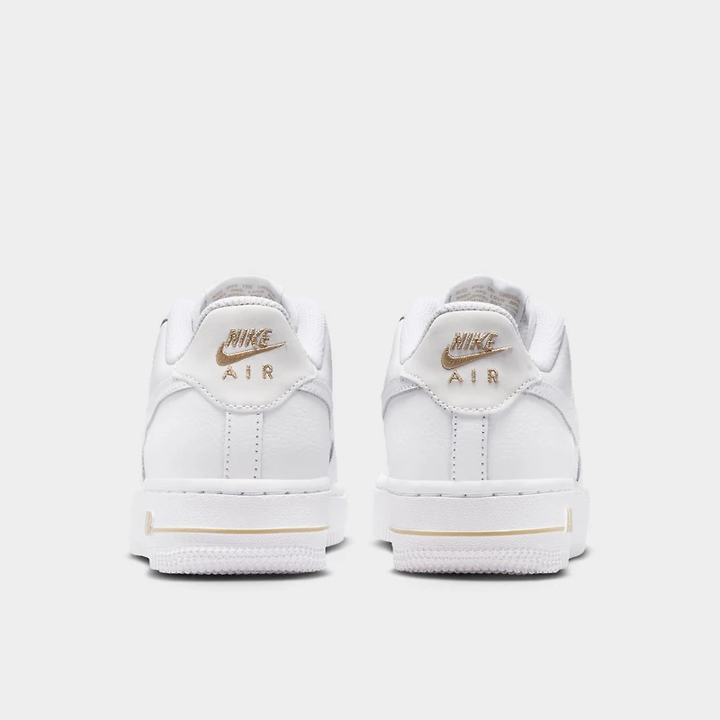Nike Air Force 1 GS White / Desert Khaki - Metallic Silver
