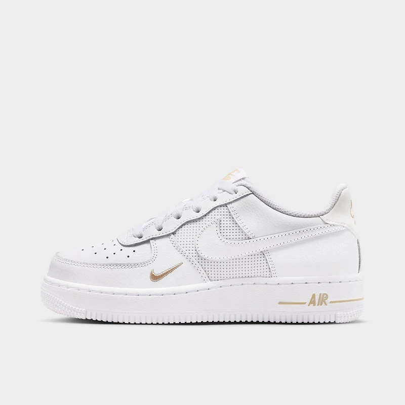 Nike Air Force 1 GS White / Desert Khaki - Metallic Silver