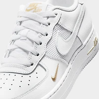 Nike Air Force 1 GS White / Desert Khaki - Metallic Silver