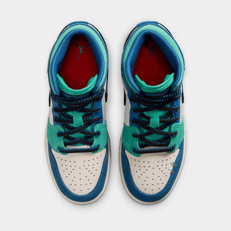 Jordan 1 Mid SE GS Craie / Rouge Universitaire - Bleu Véritable