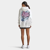 Nike Sportswear Women's Phoenix Fleece Oversized Airbush Hoodie /  White Lapis