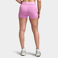 Nike Pro Women's 365 Mid Rise 3in Shorts USM Light Magenta / White