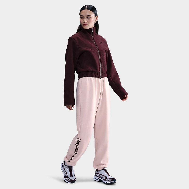 Nike Sportswear Women's Fleece Highrise Pants Silt Red / Burgundy Crush