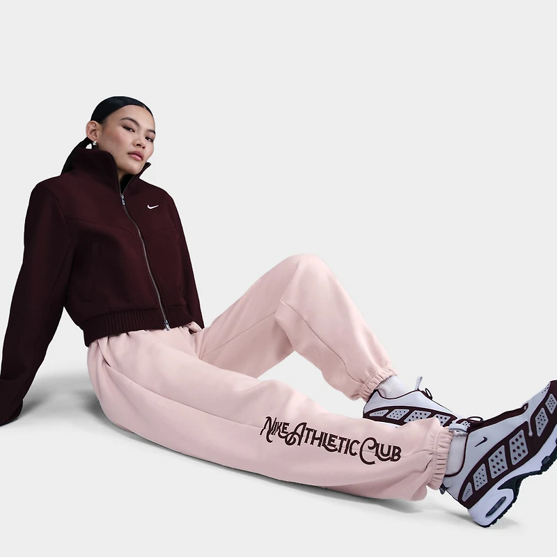 Nike Sportswear Women's Fleece Highrise Pants Silt Red / Burgundy Crush